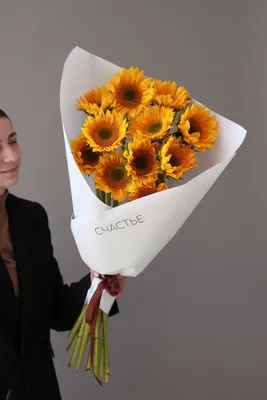 Купить Букет подсолнухов в Москве, заказать Букет подсолнухов - недорогая  доставка цветов из интернет магазина!