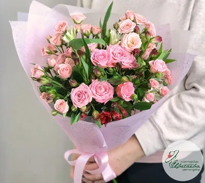 Букет из кустовых роз и альстромерий купить недорого в Екатеринбурге |  Flowers Valley