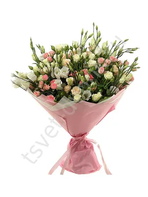 Купить Сборный букет эустома и розы с упаковкой R618 в Москве, цена 7 250  руб.