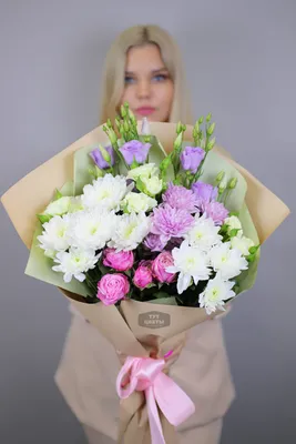 Купить Букет из роз, хризантем и эустомы с доставкой в Омске - магазин  цветов Трава