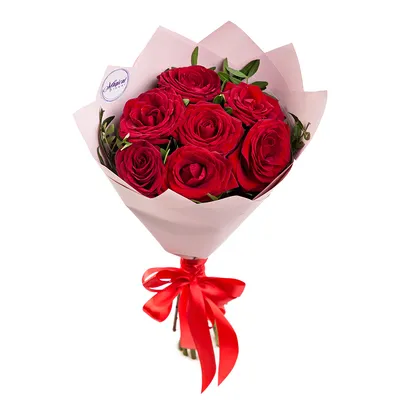 Букет из 7 красных и белых роз Эквадор» - купить в Перми за 3 100 руб