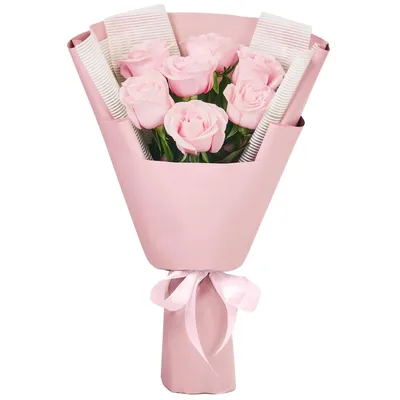 Букет из 7 белых роз в крафт бумаге» - купить с доставкой в Челябинске