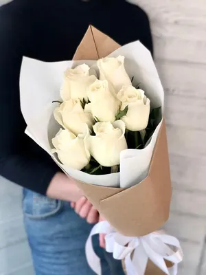 Купить Букет из 7 розовых роз (50 см) с доставкой в Омске - магазин цветов  Трава