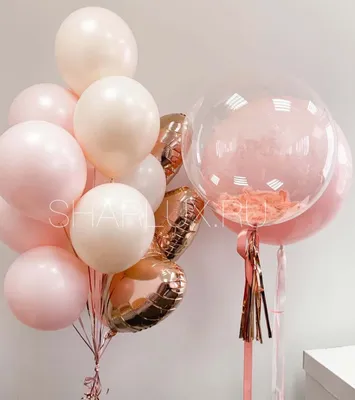 Букет шаров \"Розовое золото\" - Воздушные шары с гелием | ШарВау - Доставка  и оформление воздушными шарами в Москве и МО