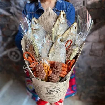 Съедобный букет «Рыбный с Орехами» в Москве купить с доставкой-цена, фото,  каталог магазина мастерской rubukety.ru