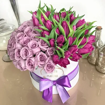 Купить Букет с розами и тюльпанами с доставкой по Томску: цена, фото,  отзывы.