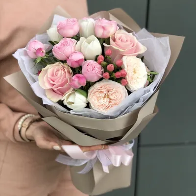 Букет из Тюльпанов и Роз с доставкой по городу Днепр купить в ➜  Royal-Flowers