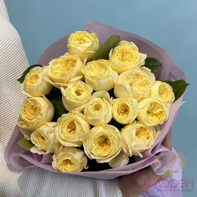 Букет из желтых роз с лентой 40 см, артикул: 333086479, с доставкой в город  Москва (внутри МКАД)