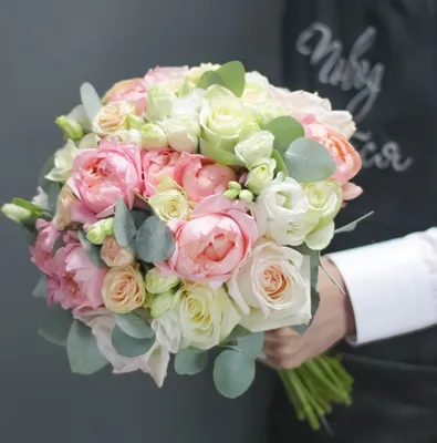 Свадебный букет с белыми розами - Арт. 3927