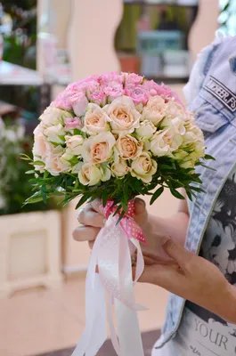 Букет невесты с розовыми розами - Арт. 3931