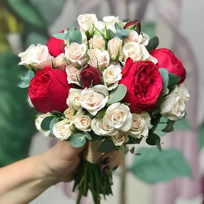 Свадебный букет невесты с пионовидной розой - 733 в Бресте