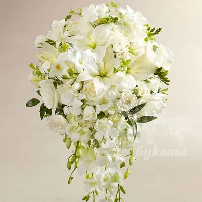 Букет невесты Счастливый день» с лилиями, розами и лизиантусами - купить в  Санкт-Петербурге за 3 510 руб
