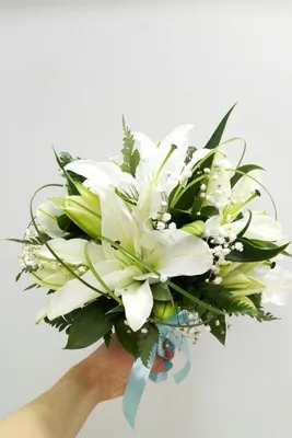 Купить Букет Лилия в белом 💐 в СПБ недорого с бесплатной доставкой |  Amsterdam Flowes