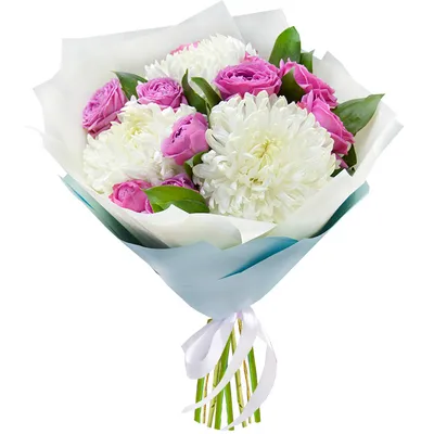 Букет из хризантем, роз и альстромерий - купить цветы с доставкой по Москве  и МО от 3190 руб | «Букет-Маркет»