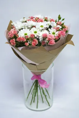 Заказать Букет белых хризантем и роз \"Злата\" в Киеве