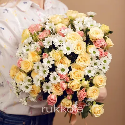 Заказать букет из хризантем и кустовых роз • Ижевск, Склад цветов