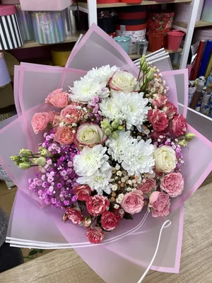 Букет из хризантем и роз «Шарлотта» заказать с доставкой по цене 7 920 руб.  в Севастополе