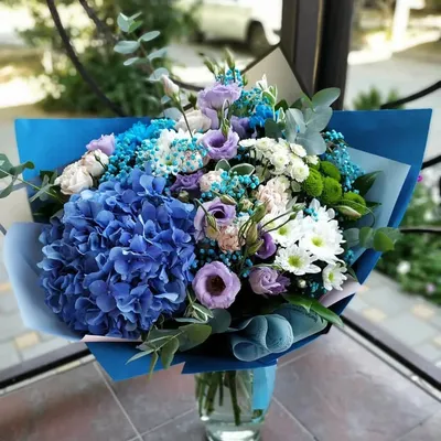Букет из синих гортензий - заказать доставку цветов в Москве от Leto Flowers