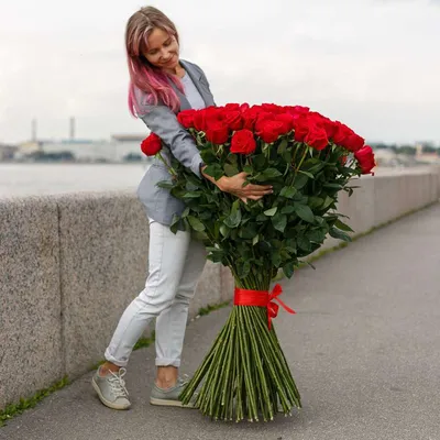 Букет из 101 розы №256 - 🌹 Цветы Новосибирск заказ: