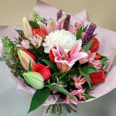 Заказать цветы лилии букет FL-1021 купить - хорошая цена на цветы лилии  букет с доставкой - FLORAN.com.ua