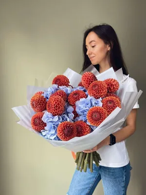 Букет с георгинами \"Звезда пленительного Счастья\" купить за 4 950 руб. с  круглосуточной доставкой | Мосцветторгком