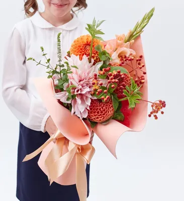 Осенний букет с георгинами (арт. 1076) купить за 2900 руб.