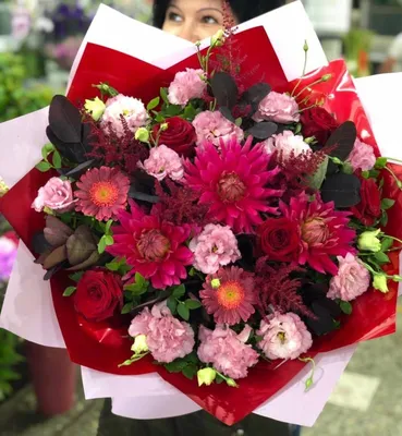Букет из персиковых георгин - заказать доставку цветов в Москве от Leto  Flowers