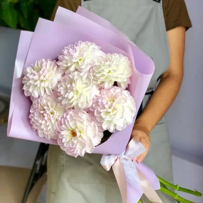Букет из белых георгин — Kievflower - Доставка цветов