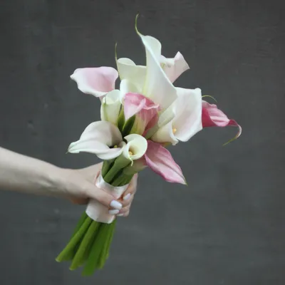 Купить белый букет из калл и роз в Новосибирске