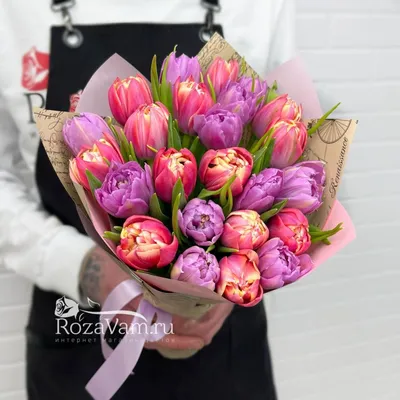 Букет из 25 пион тюльпанов микс - Арт. 5238