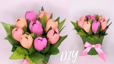Букет красных тюльпанов 35 шт. в бумаге крафт | Flowers Valley