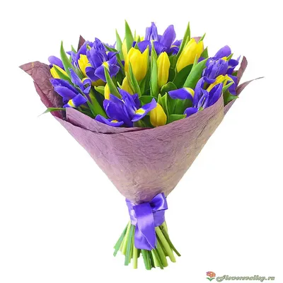 Ирисы с тюльпанами в коробке от 101 шт. за 19 490 руб. | Бесплатная  доставка цветов по Москве