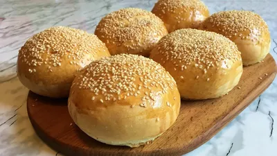 Рецепт: Пышные и мягкие булочки для гамбургеров на RussianFood.com