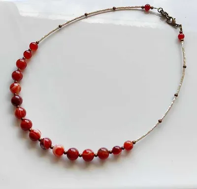 Сердолик (карнеол), бусы ➥ купить по лучшей цене в Украине 450 ₴. от  компании Интернет магазин Самоцветы. Бусы, ожерелья, колье, из натурального  сердолика ➺ 0958084394