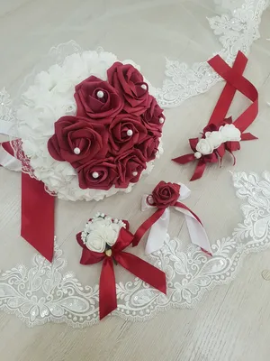 Букет невесты + бутоньерка «Дует с розой» | Цветы «FlowerAnna»