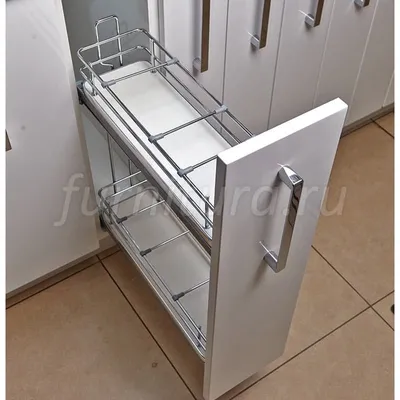 Бутылочница для кухни в шкаф шириной 200 мм, Elegance, дно ДСП белое, без  направляющих