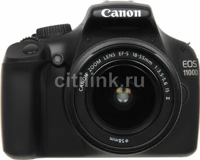 Обзор товара зеркальный фотоаппарат Canon EOS 1100D kit ( EF-S 18-55 мм  f/3.5 - 5.6 IS II), черный (608979) в интернет-магазине СИТИЛИНК