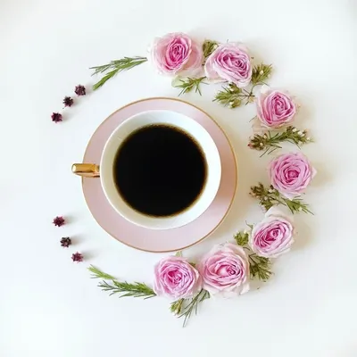 Чашка кофе и красные розы на аквамариновом фоне стоковое фото  ©AndreyCherkasov 95171570