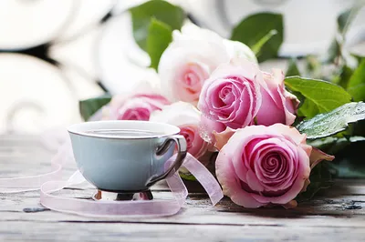 Чашка кофе и роза - 56 фото