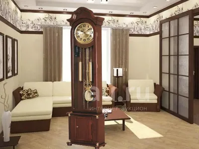 Напольные немецкие часы начала XX века Uhrenfabrik Muhlheim. Продажа  антикварных часов.