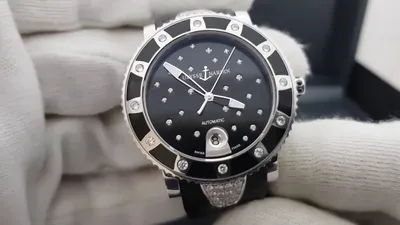 Часы Ulysse Nardin Lady Diver Starry Night оригинал 8103-101, сталь с  бриллиантами! - YouTube