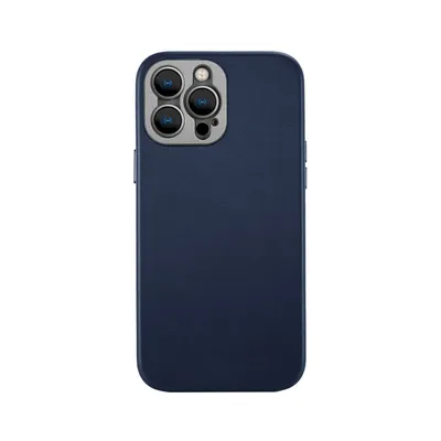 iPhone 14 Pro Leather Case | Navy (works with MagSafe) - SANDMARC