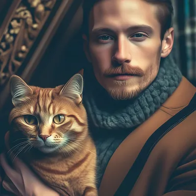 Фото с человеком и кошкой: неразлучные друзья