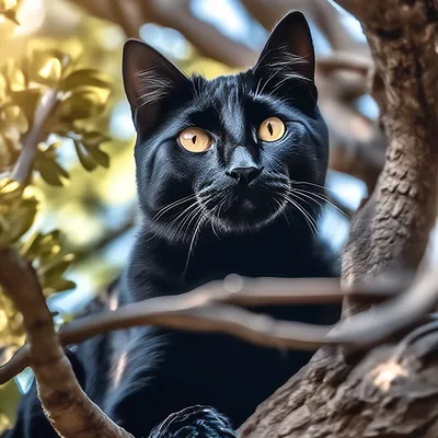 Фото черной кошки, png формат, скачать бесплатно