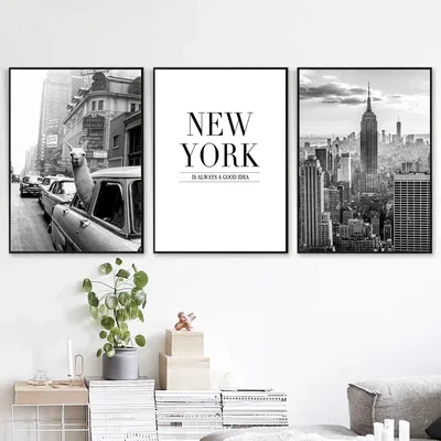 Нью-Йорк Черно-белая фреска, здание, белый, здание, фотография png | PNGWing