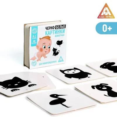 Черно-белые картинки для новорожденных – развивающие картинки для детей до  года | Черно-белое, Дети поделки, Новорожденные