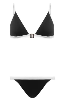 Женский черно-белый раздельный купальник BALMAIN купить в интернет-магазине  ЦУМ, арт. BKB840260