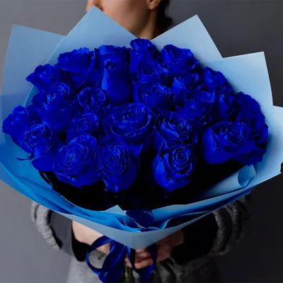 3 синих розы в букете за 990 руб. | Бесплатная доставка цветов по Москве