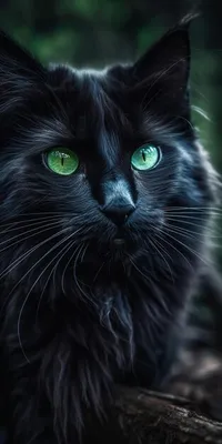 Уникальные фото черных кошек с зелеными глазами: скачать png бесплатно