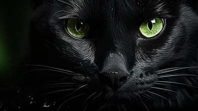 Картинки черных кошек с зелеными глазами: разные размеры jpg